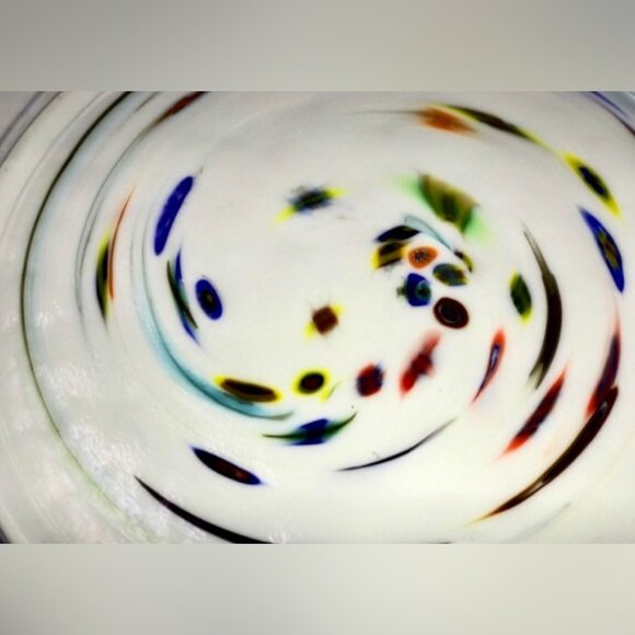 YALOS CASA MURANO Signed Acid Etched Millefiori Swirl Art Glass Charger Plate - Picture 4 of 10